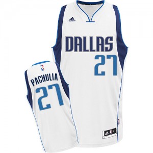 Maillot NBA Dallas Mavericks #27 Zaza Pachulia Blanc Adidas Swingman Home - Homme